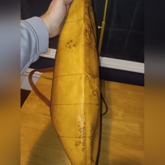 Alviero Martini Brown Map Print Tote Bag - Picture 4 of 5